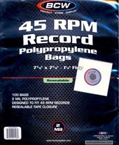 100 Pack Resealable 7-Inch Poly Outer Sleeves (2 mil)